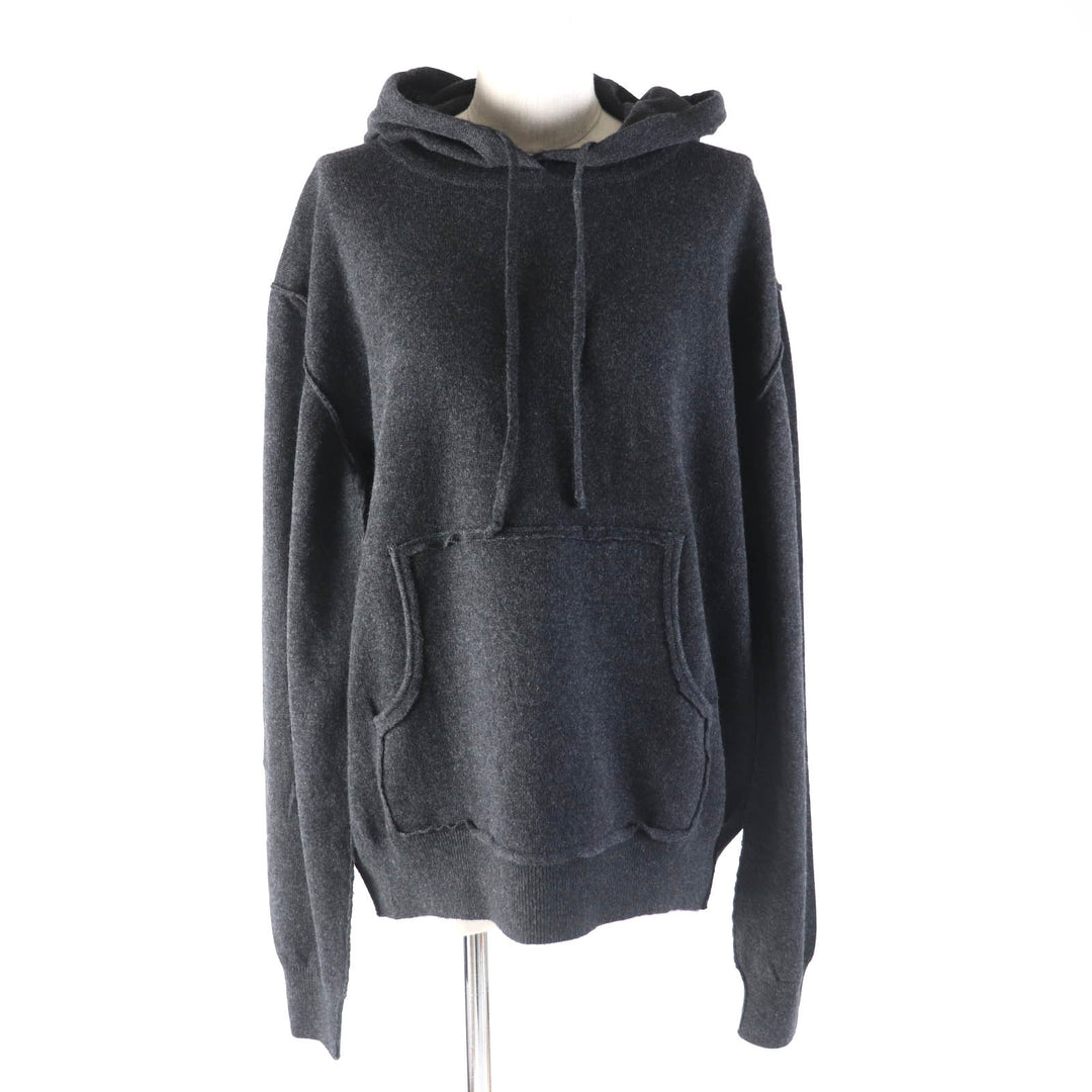 Pristine Maison Margiela hoodie Distressed knit pullover Charcoal gray S S51GU0132