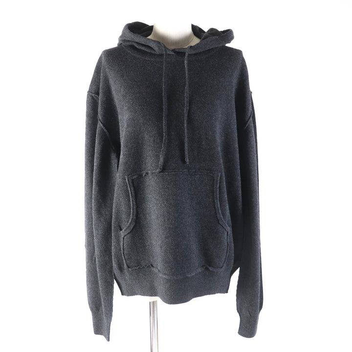 Pristine Maison Margiela hoodie Distressed knit pullover Charcoal gray S S51GU0132