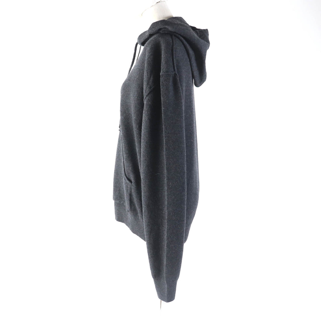 Pristine Maison Margiela hoodie Distressed knit pullover Charcoal gray S S51GU0132