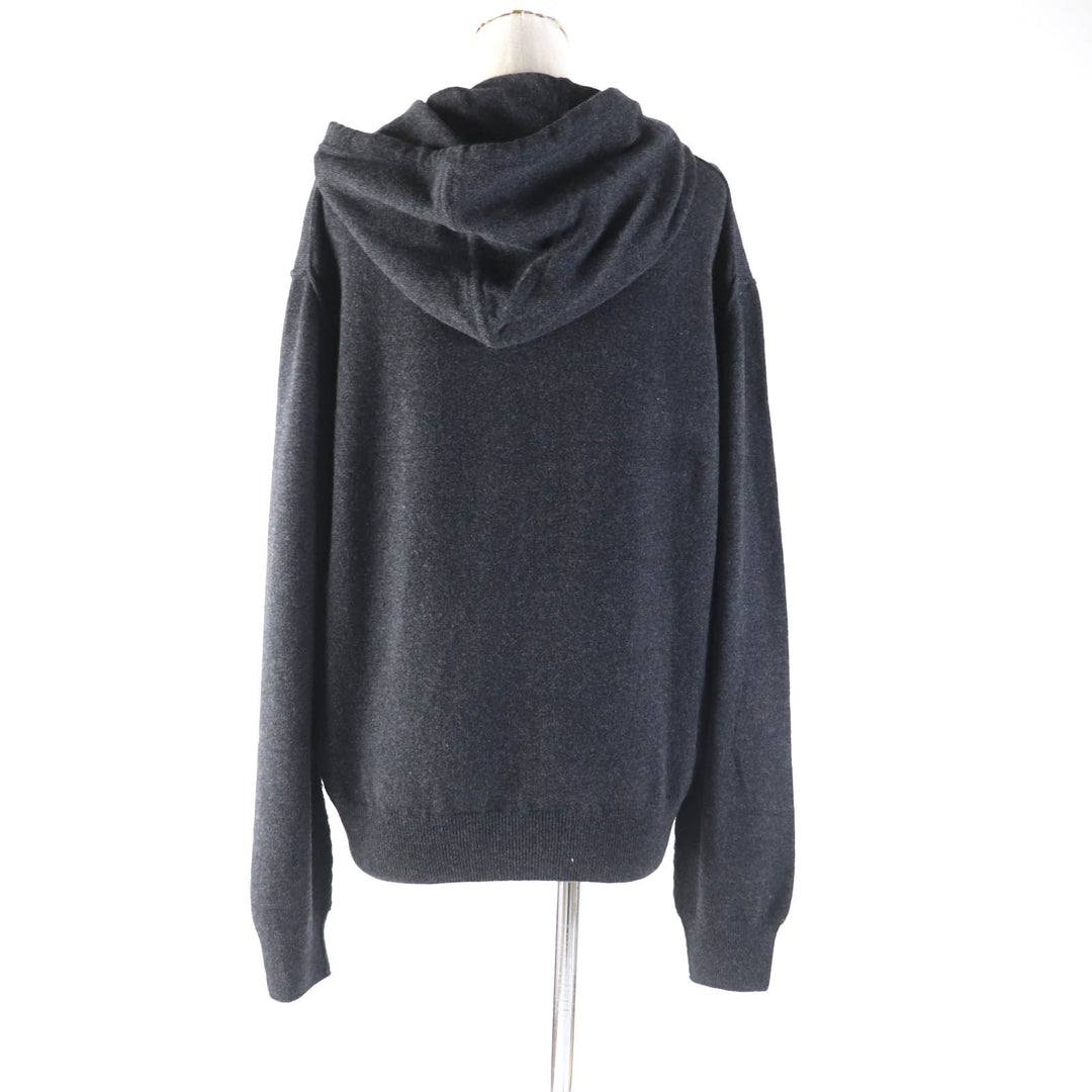 Pristine Maison Margiela hoodie Distressed knit pullover Charcoal gray S S51GU0132