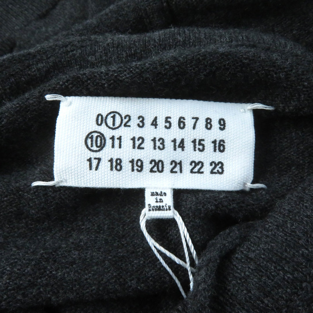 Pristine Maison Margiela hoodie Distressed knit pullover Charcoal gray S S51GU0132