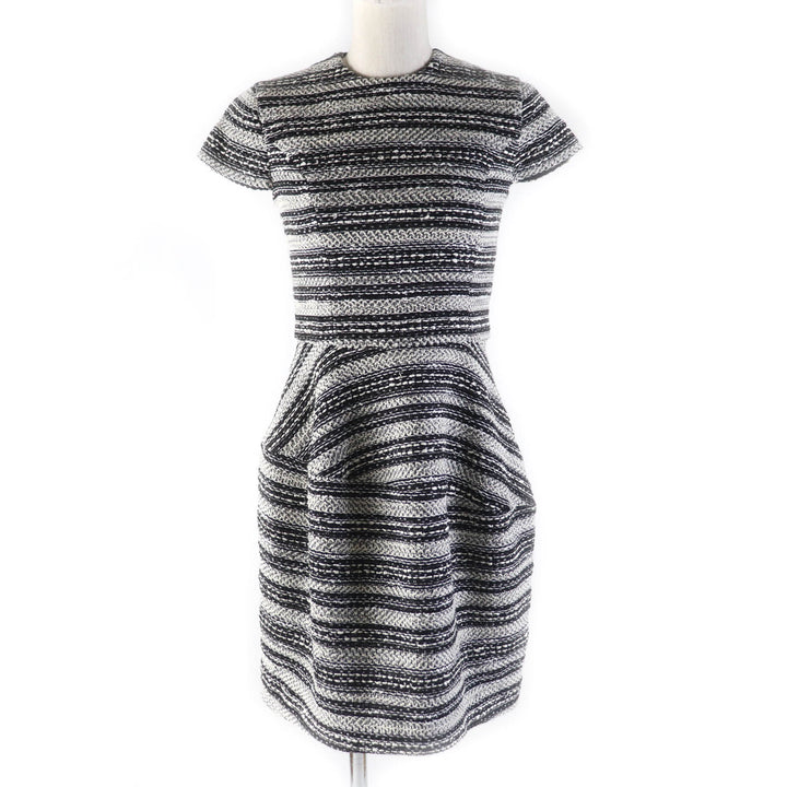 Great YOKO CHAN one piece Crew Neck French Sleeve Tweed polyester 36 YCD-420-640