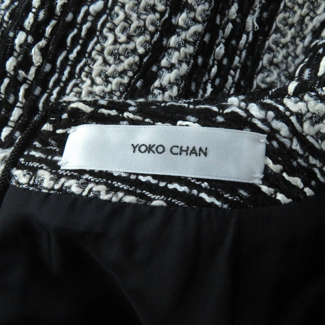 Great YOKO CHAN one piece Crew Neck French Sleeve Tweed polyester 36 YCD-420-640