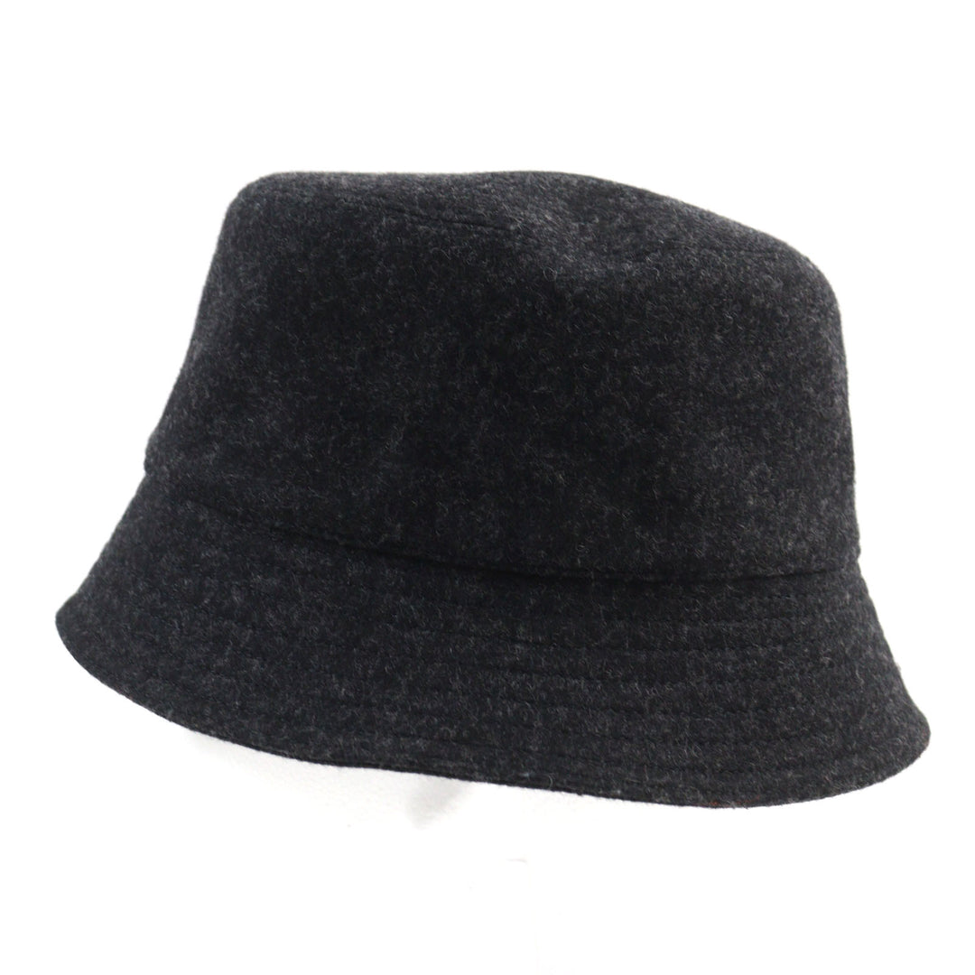 Great PRADA hat Triangle Plate Triangle Logo Bucket Hat Dark gray wool mens M