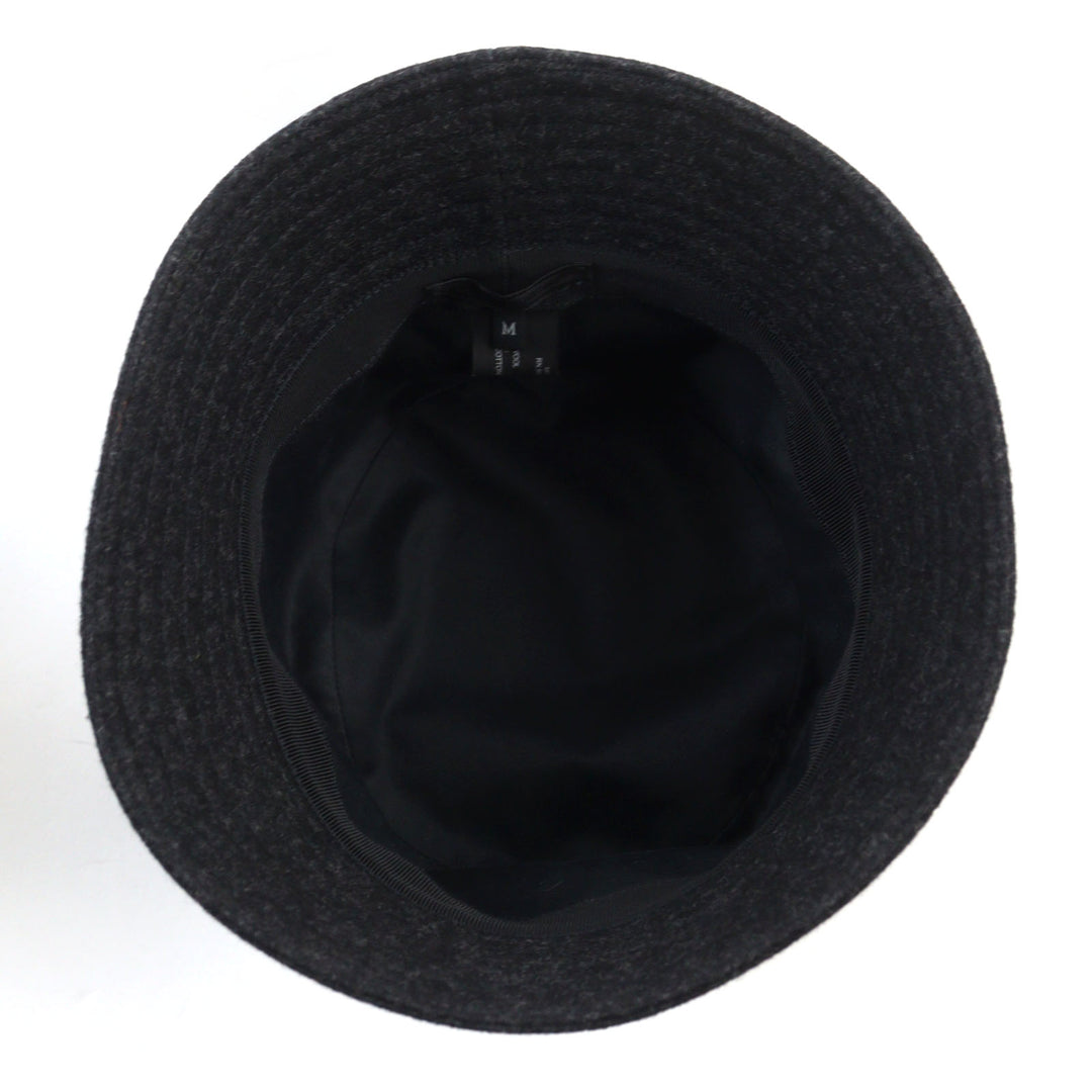 Great PRADA hat Triangle Plate Triangle Logo Bucket Hat Dark gray wool mens M
