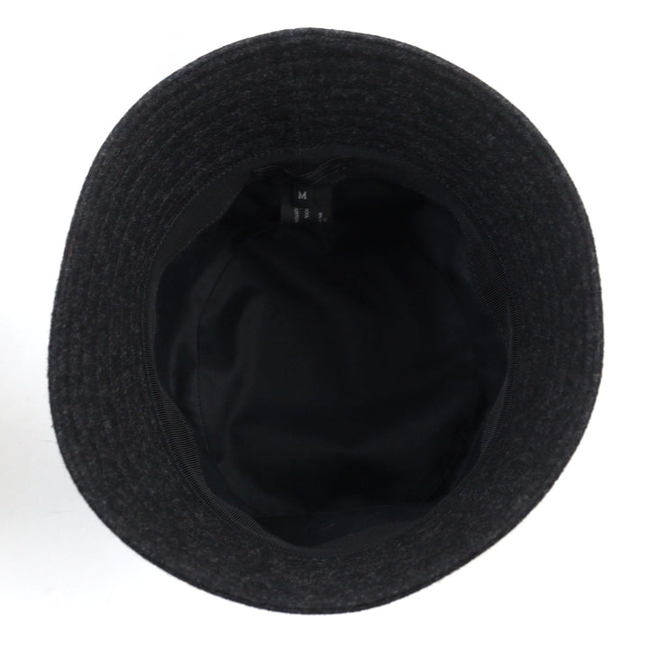 Great PRADA hat Triangle Plate Triangle Logo Bucket Hat Dark gray wool mens M
