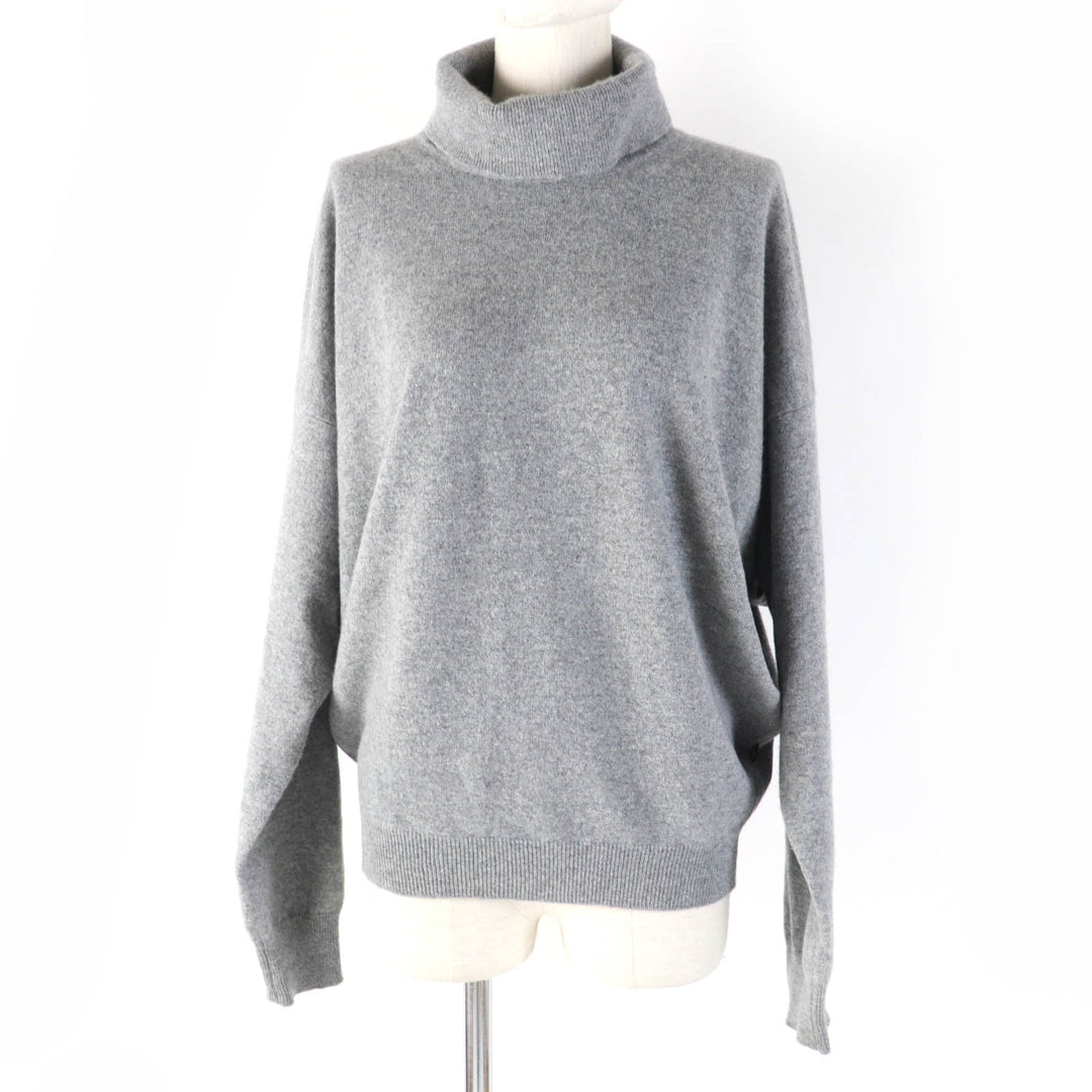 Great LOUIS VUITTON knit Long sleeve turtleneck with Metal logo gray cashmere Women S