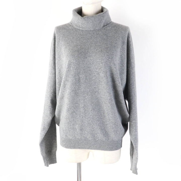 Great LOUIS VUITTON knit Long sleeve turtleneck with Metal logo gray cashmere Women S