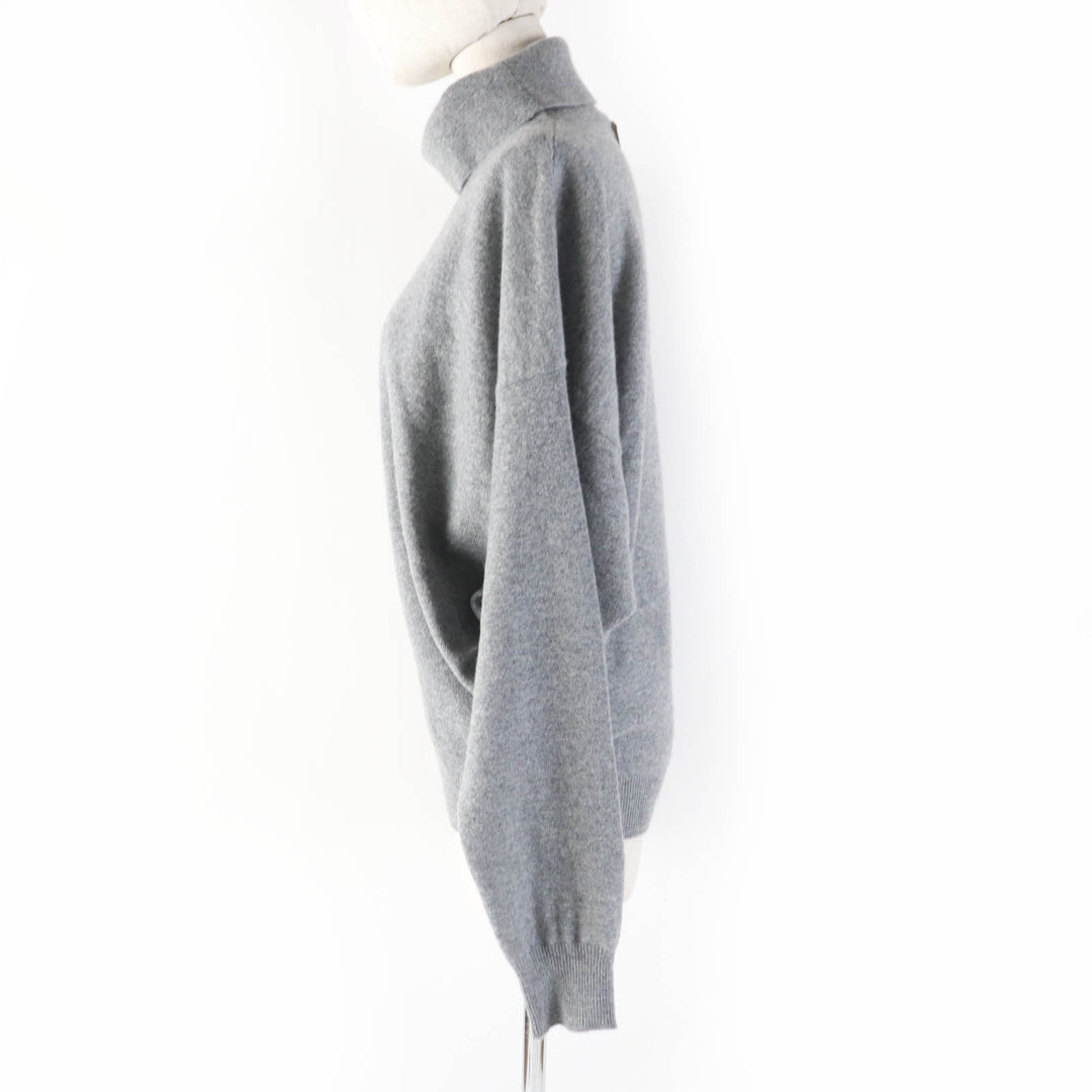 Great LOUIS VUITTON knit Long sleeve turtleneck with Metal logo gray cashmere Women S