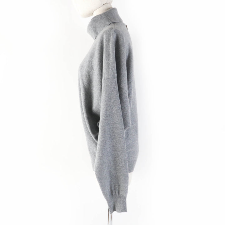 Great LOUIS VUITTON knit Long sleeve turtleneck with Metal logo gray cashmere Women S