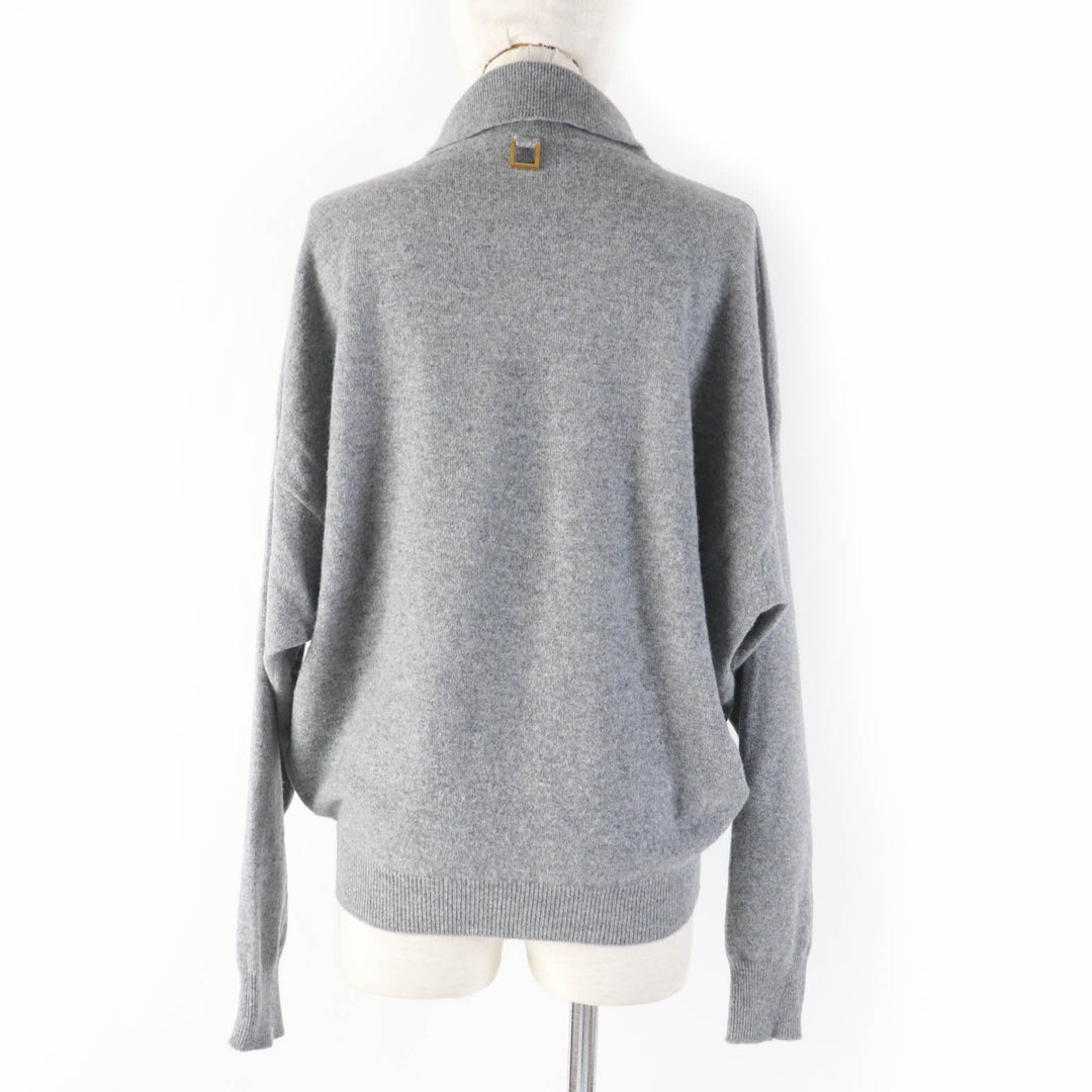 Great LOUIS VUITTON knit Long sleeve turtleneck with Metal logo gray cashmere Women S