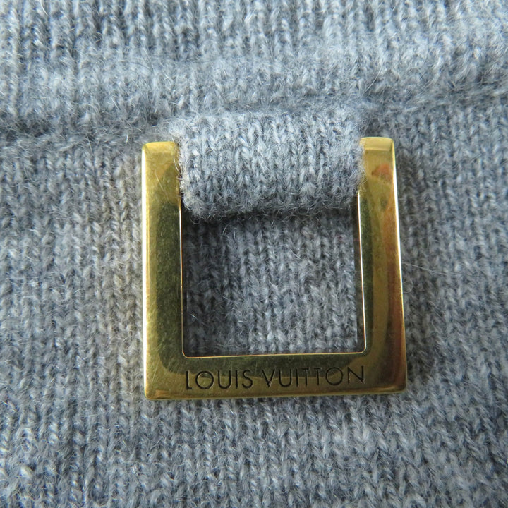 Great LOUIS VUITTON knit Long sleeve turtleneck with Metal logo gray cashmere Women S