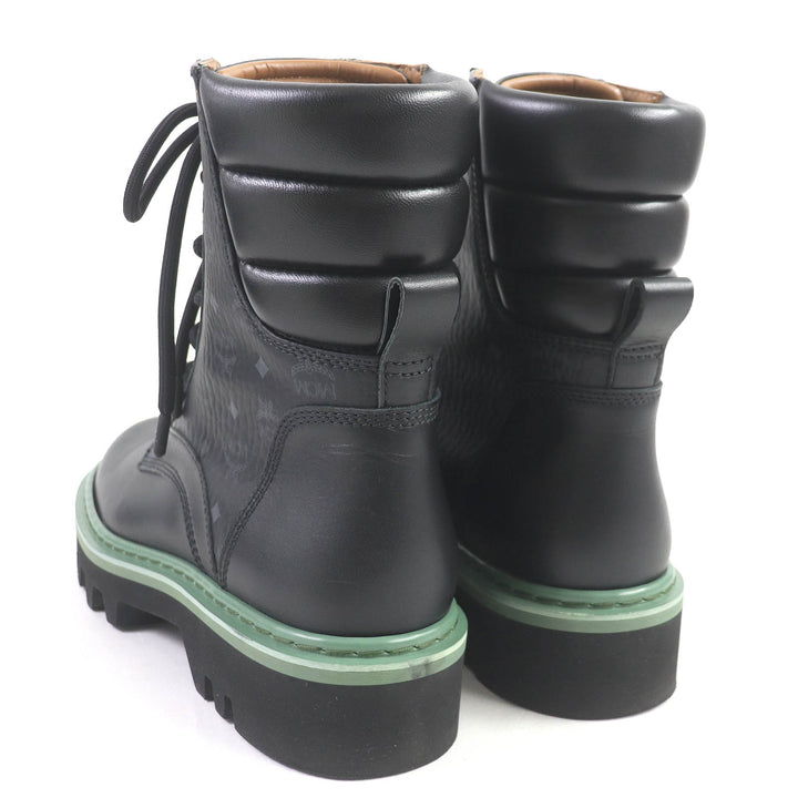 Great MCM Ankle boots Visetos logo all over black leather mens 42