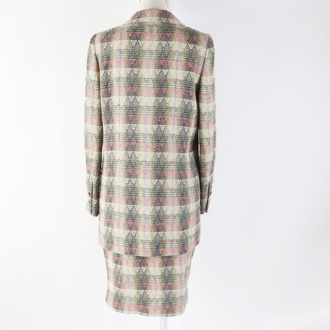 Great CHANEL setup COCO Mark Button Double Breasted Tweed Multi Women 38 98P