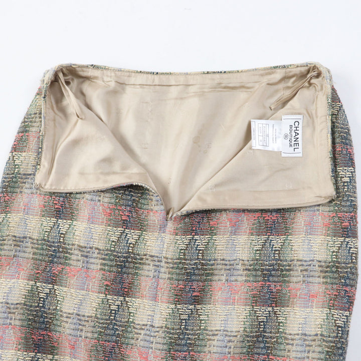 Great CHANEL setup COCO Mark Button Double Breasted Tweed Multi Women 38 98P P10460