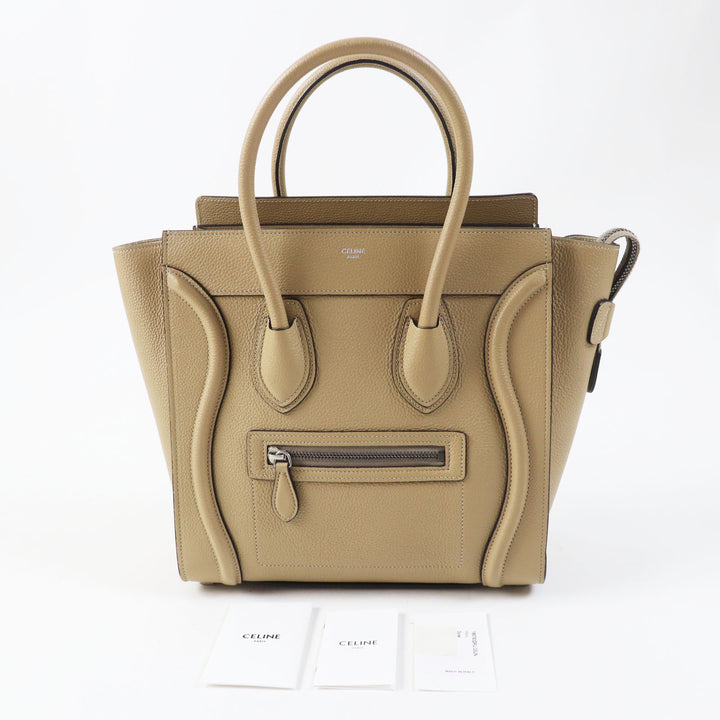 Excellent CELINE Handbag Luggage micro shopper Calfskin Women 18979