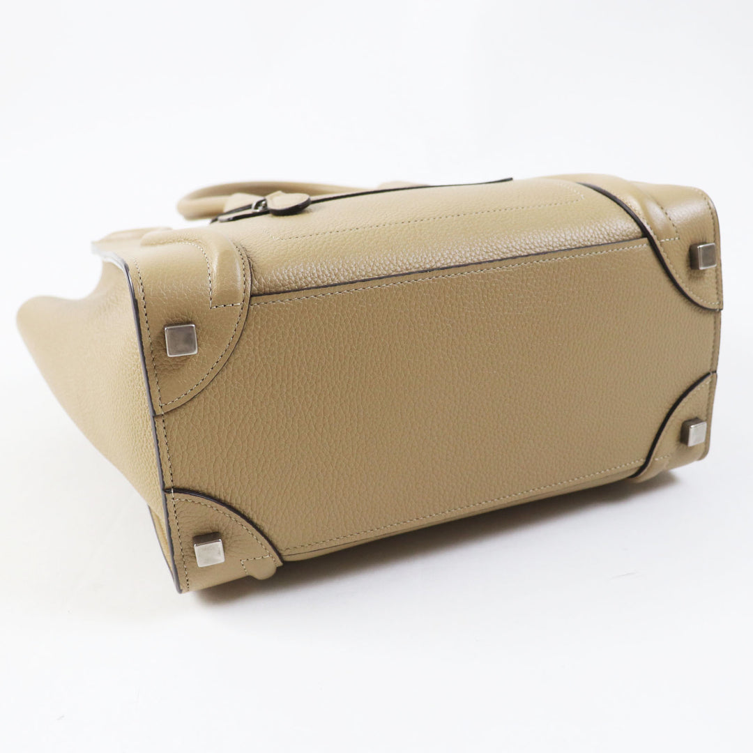 Excellent CELINE Handbag Luggage micro shopper Calfskin Women 18979