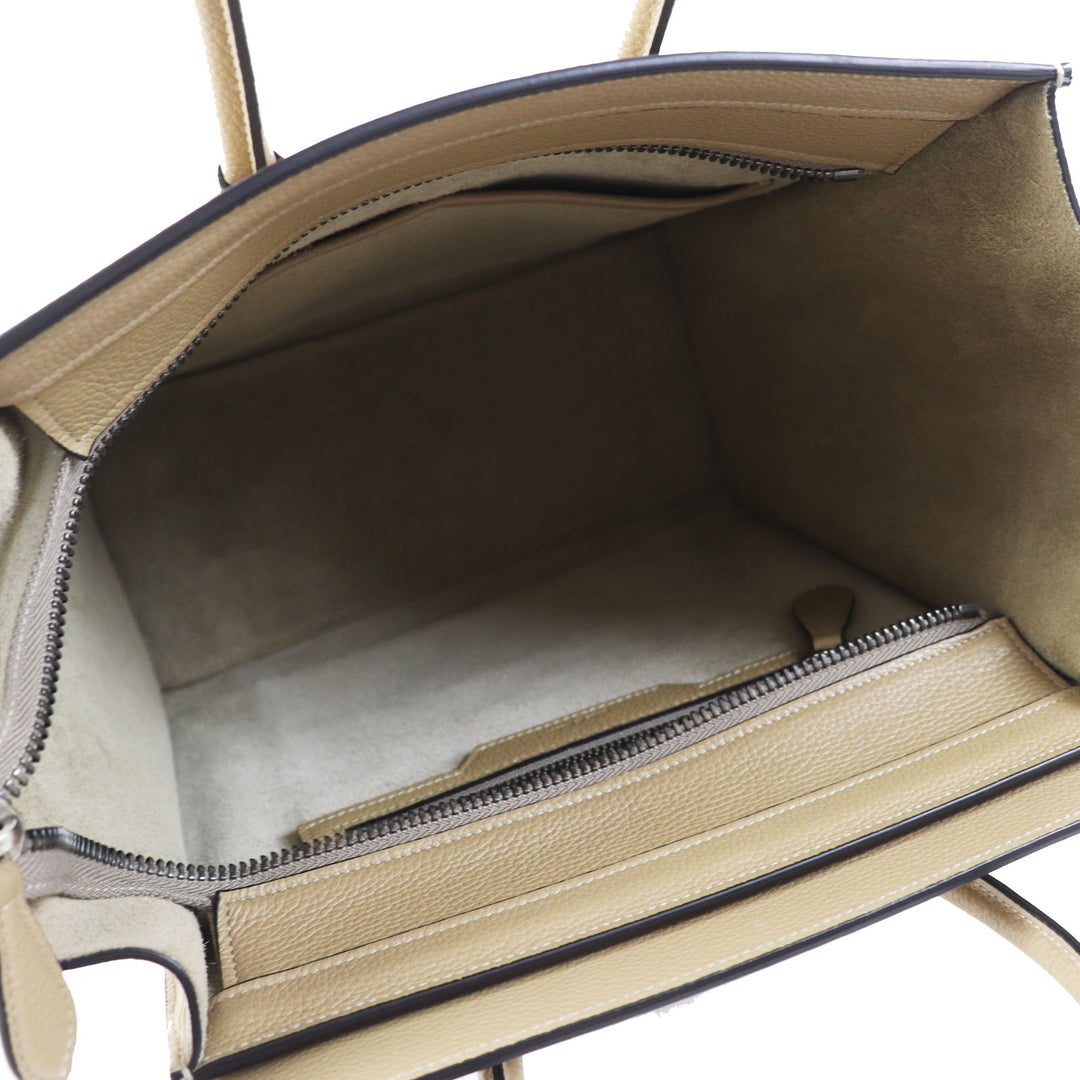 Excellent CELINE Handbag Luggage micro shopper Calfskin Women 18979