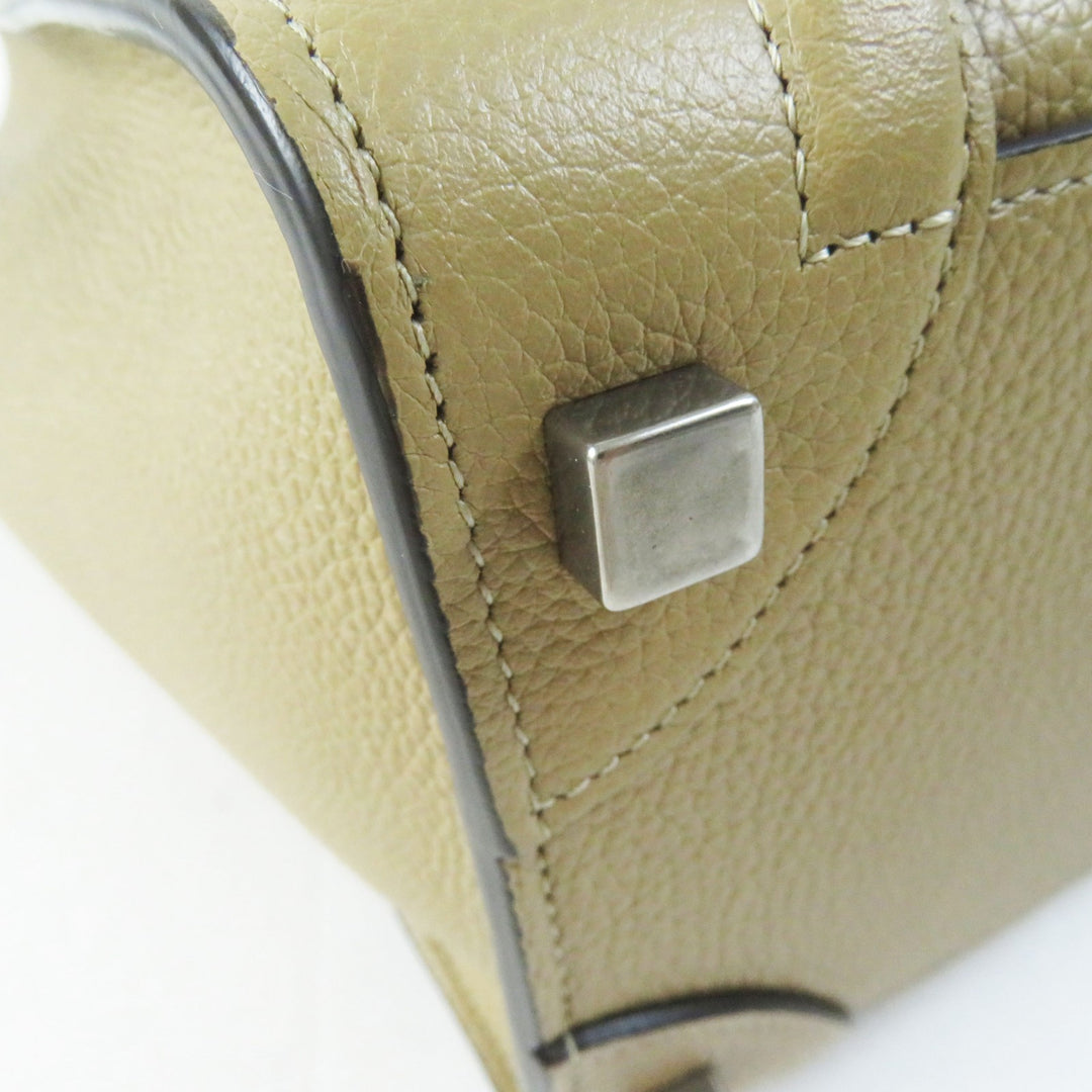 Excellent CELINE Handbag Luggage micro shopper Calfskin Women 18979