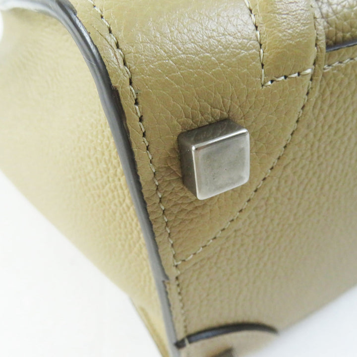 Excellent CELINE Handbag Luggage micro shopper Calfskin Women 18979