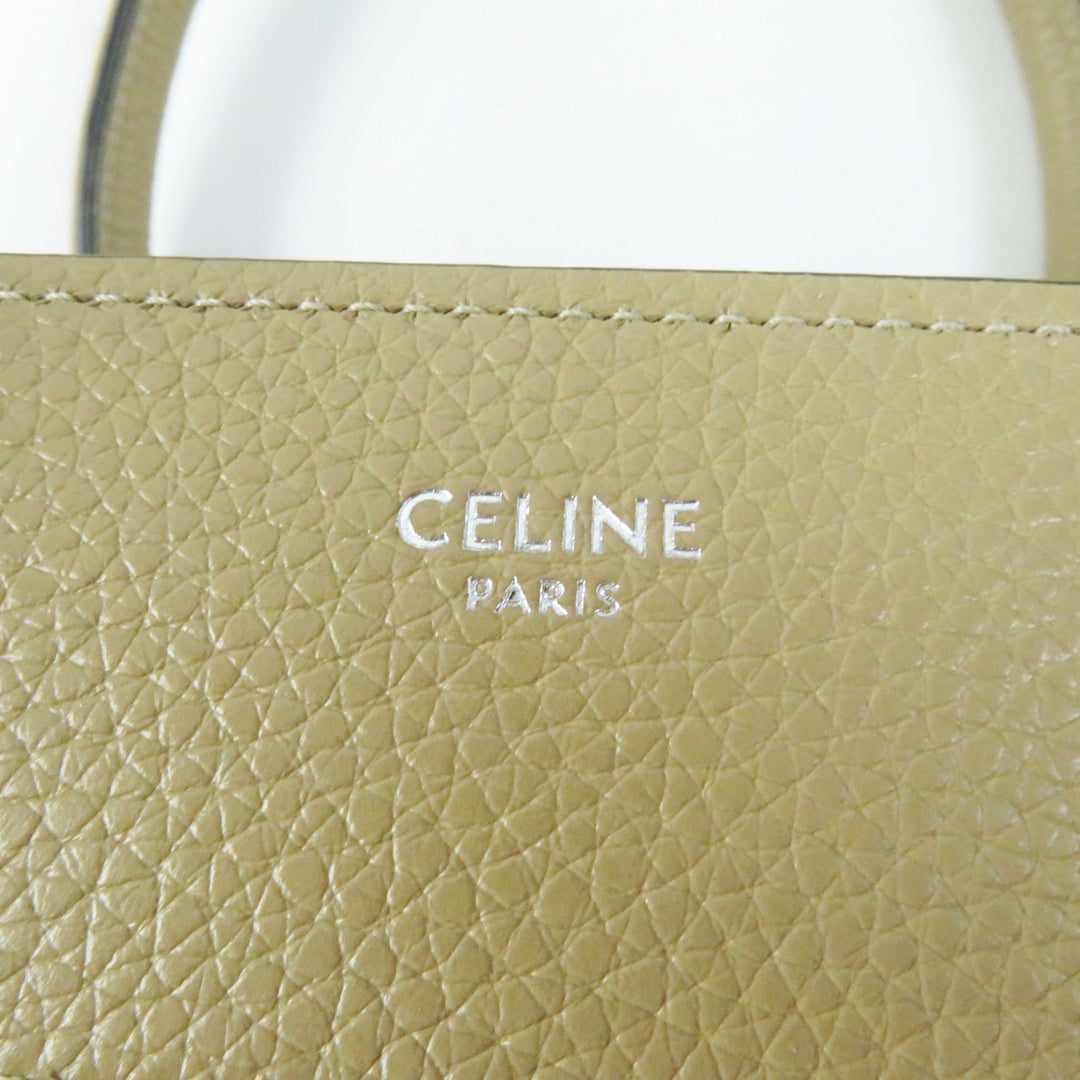 Excellent CELINE Handbag Luggage micro shopper Calfskin Women 18979