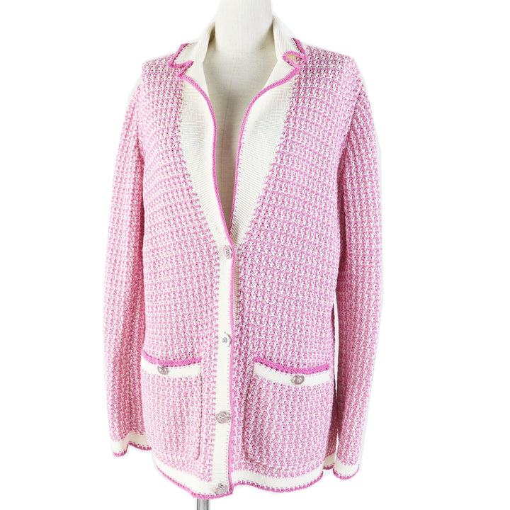 Discounted Excellent CHANEL cardigan pink cotton Women 36 P72239
