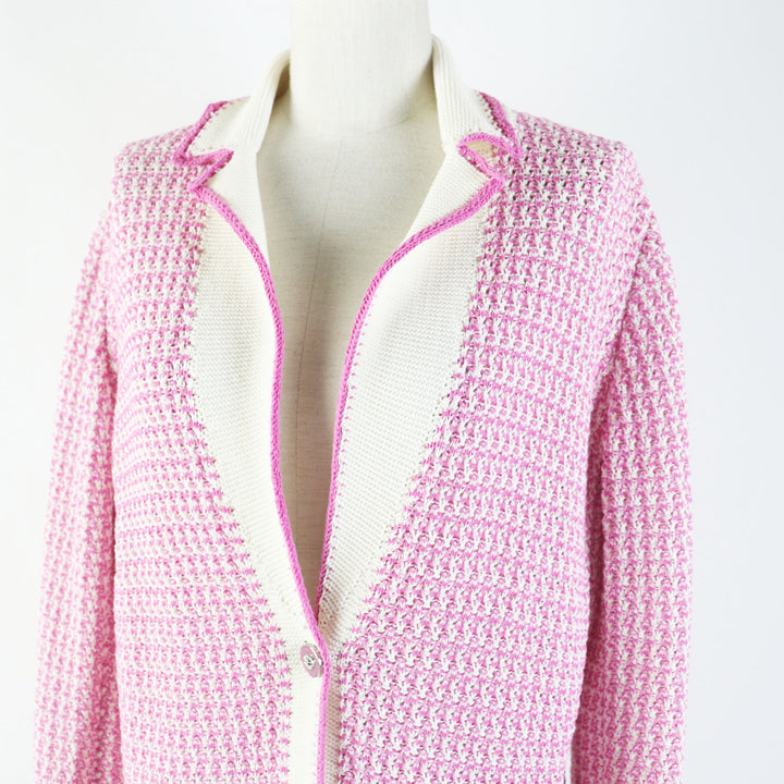 Discounted Excellent CHANEL cardigan pink cotton Women 36 P72239