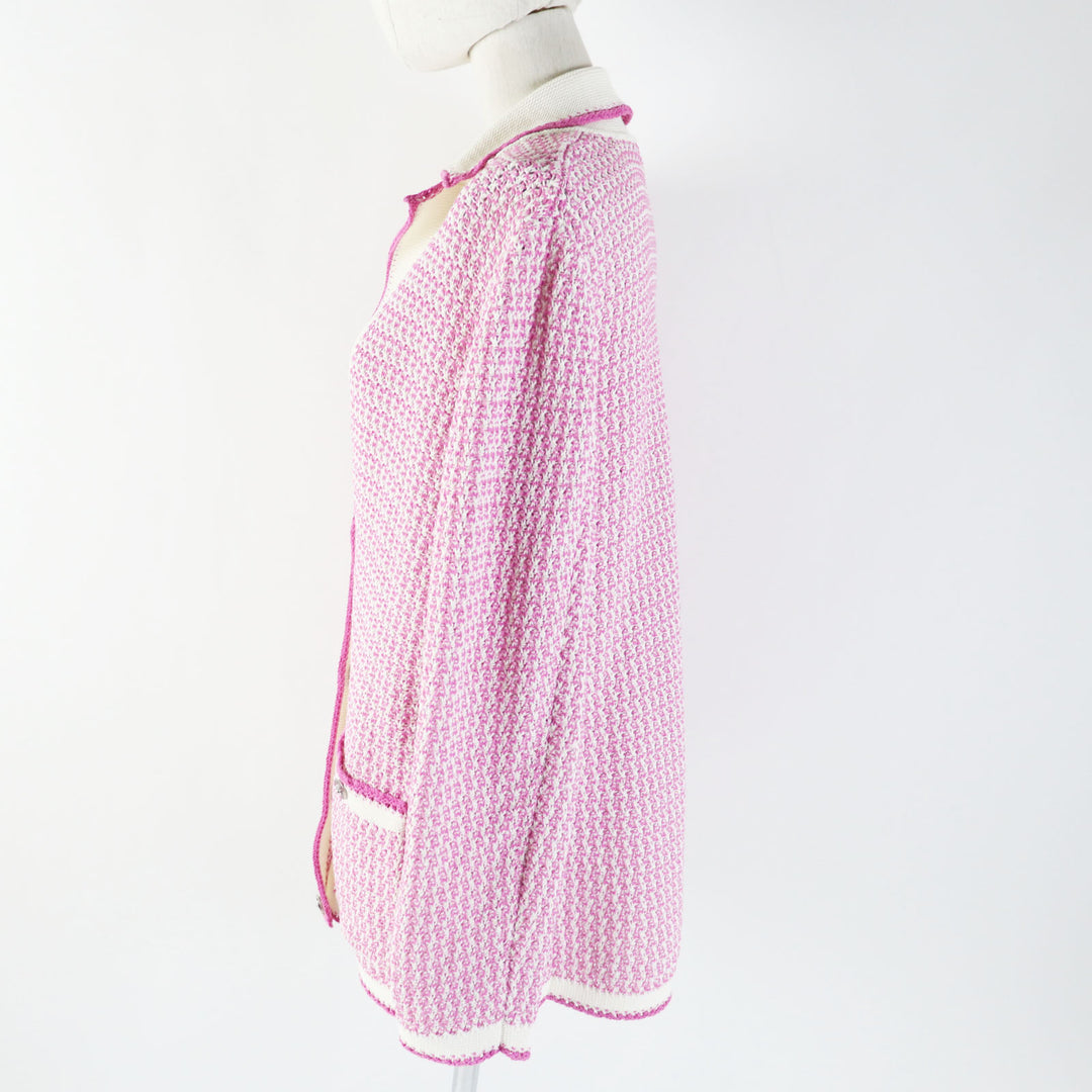 Discounted Excellent CHANEL cardigan pink cotton Women 36 P72239