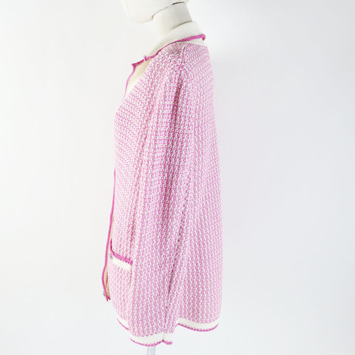 Discounted Excellent CHANEL cardigan pink cotton Women 36 P72239