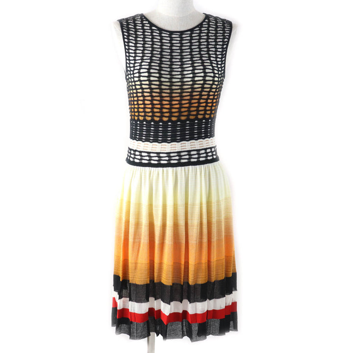 Excellent Missoni one piece Gradient Sleeveless Knee Length Pleated Multi Rayon Women 38