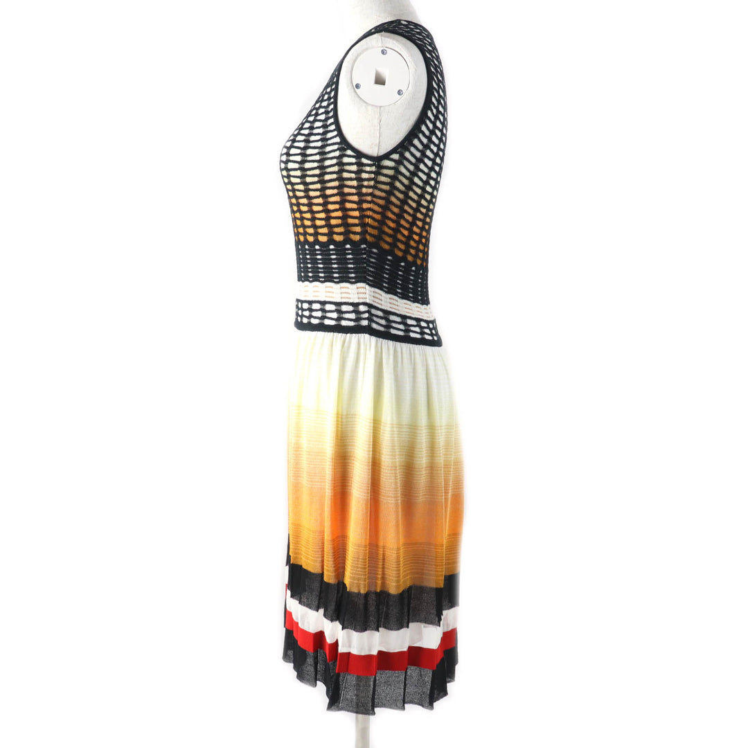 Excellent Missoni one piece Gradient Sleeveless Knee Length Pleated Multi Rayon Women 38