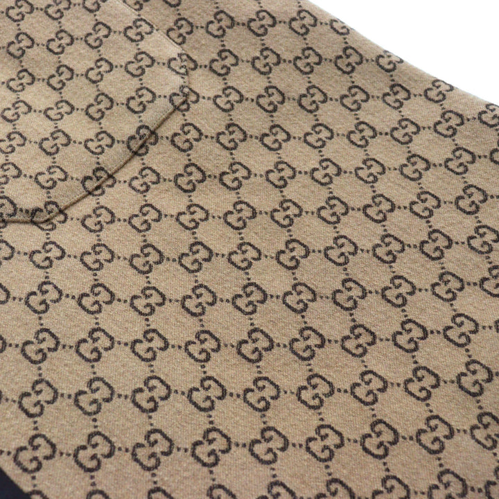 Excellent GUCCI Chester coat GG jacquard melton covered button Beige mens 50 598710
