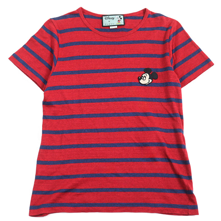 Great GUCCI×Disney T-shirt with Mickey patch and logo tag Red Blue mens XS