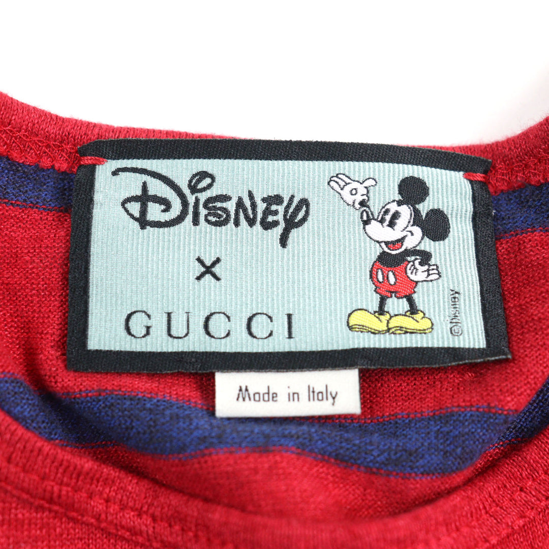 Great GUCCI×Disney T-shirt with Mickey patch and logo tag Red Blue mens XS