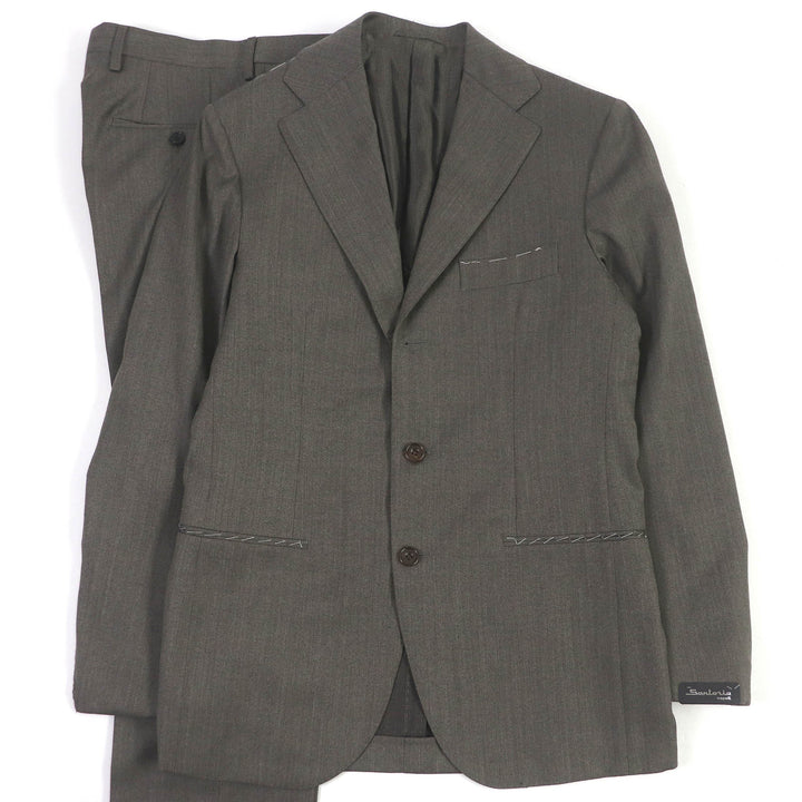 Pristine Sartorio suit single Brown wool mens 44