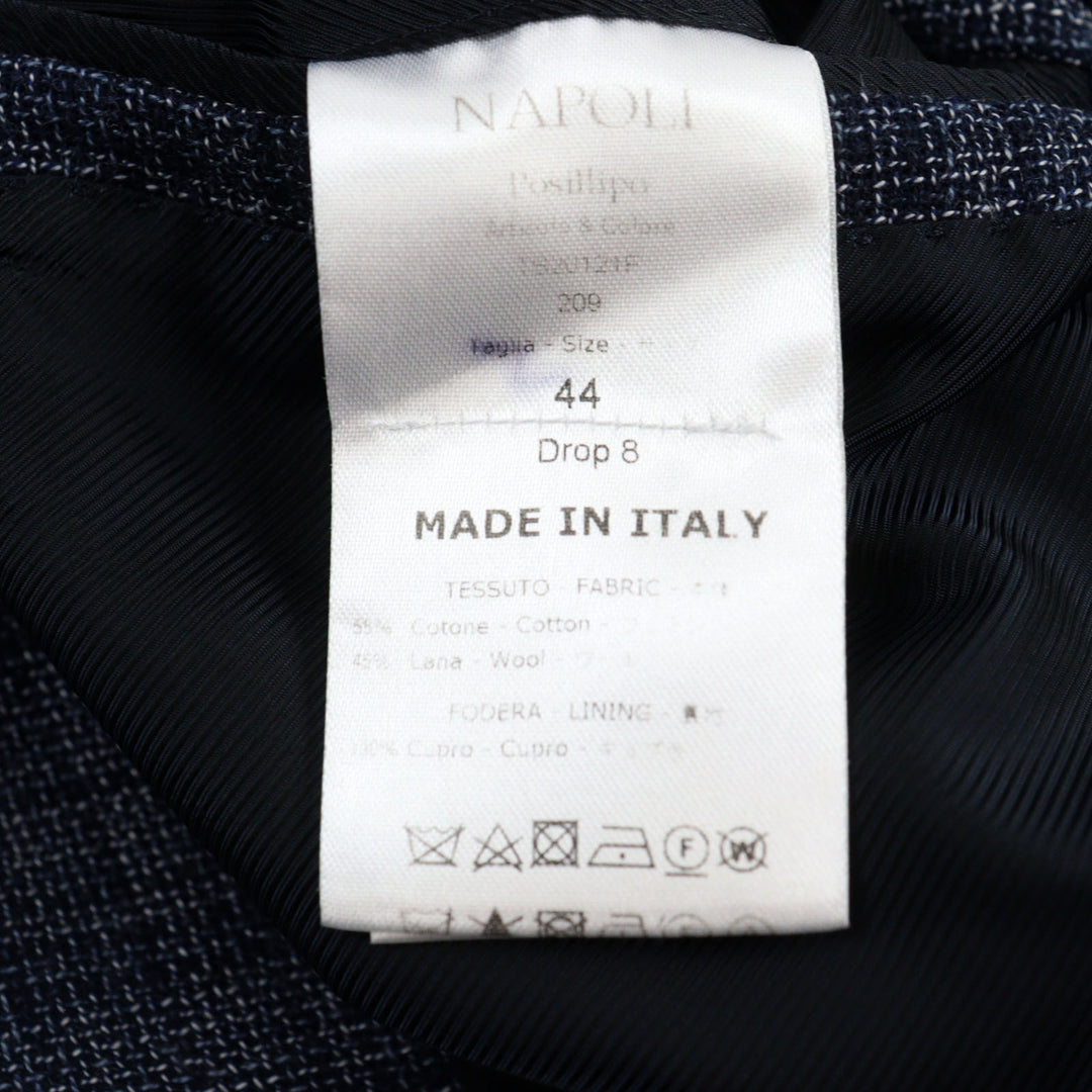 Excellent De Petrillo tailored jacket Single blue cotton mens 44