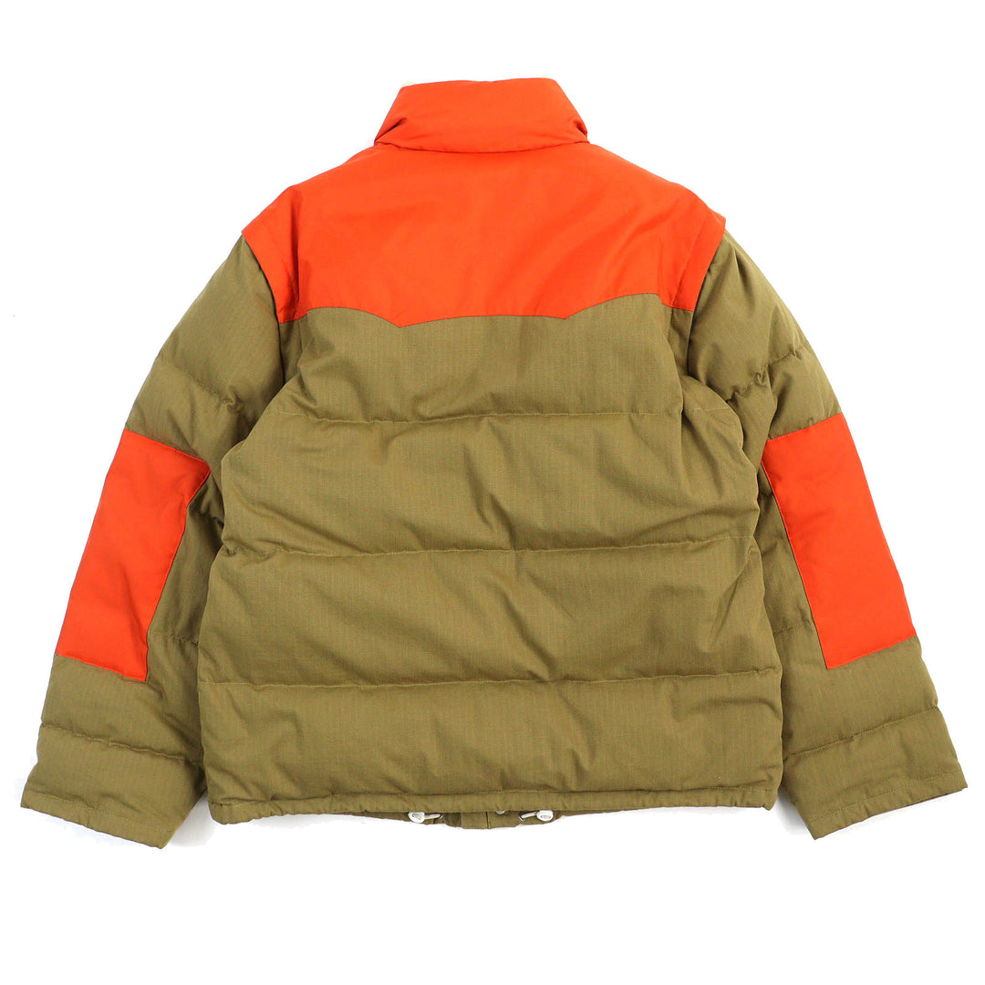 Great GUCCI Down vest Logo patch 2-way zip-up down jacket Camel Orange mens 46