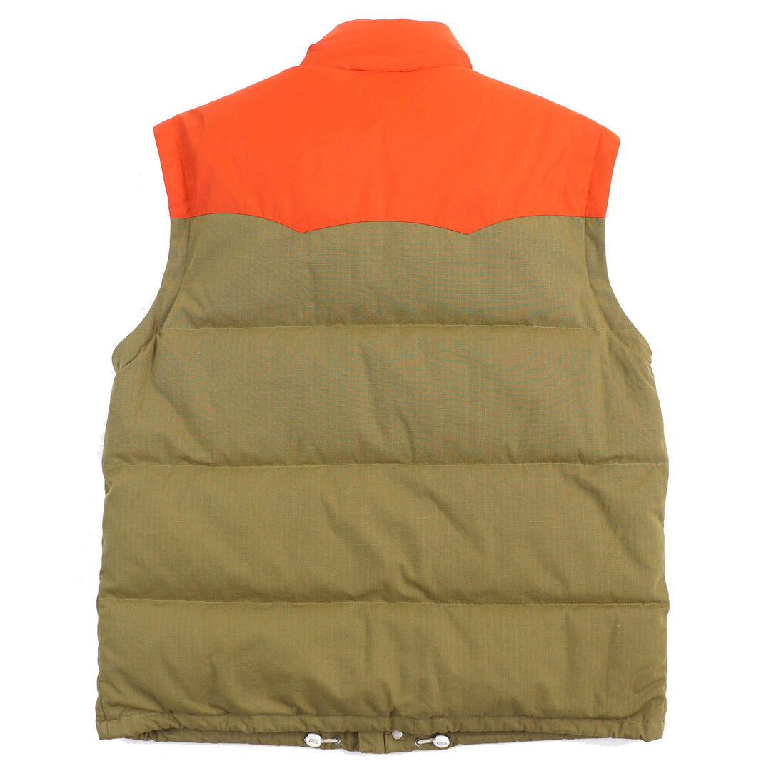 Great GUCCI Down vest Logo patch 2-way zip-up down jacket Camel Orange mens 46