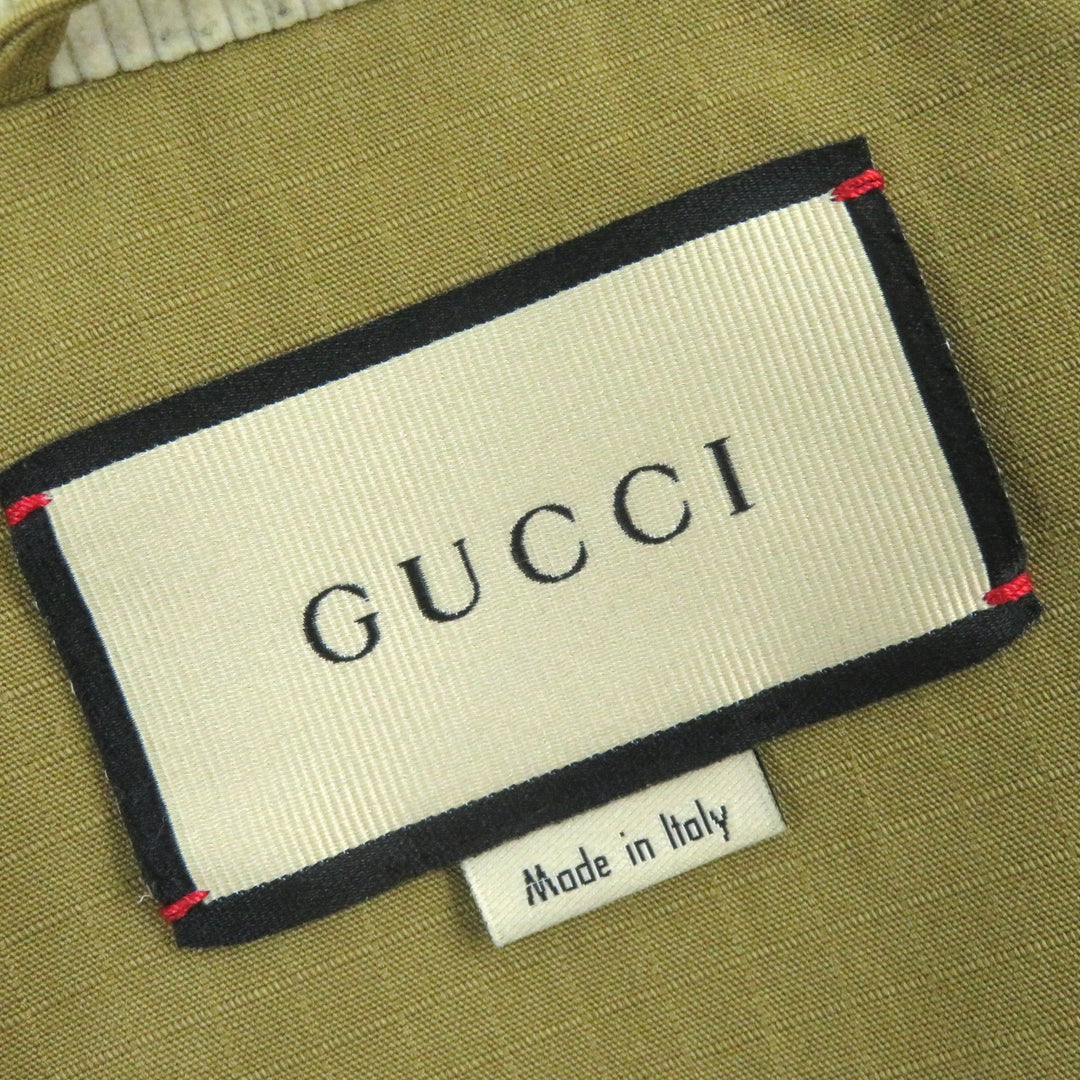 Great GUCCI Down vest Logo patch 2-way zip-up down jacket Camel Orange mens 46 641311