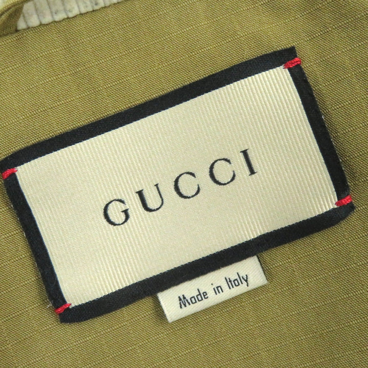 Great GUCCI Down vest Logo patch 2-way zip-up down jacket Camel Orange mens 46