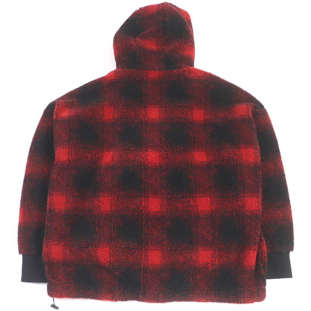 Excellent DSQUARED2 Blouson CHECK PATCH ZIP HOODIE Red black polyester mens M S74HG0110