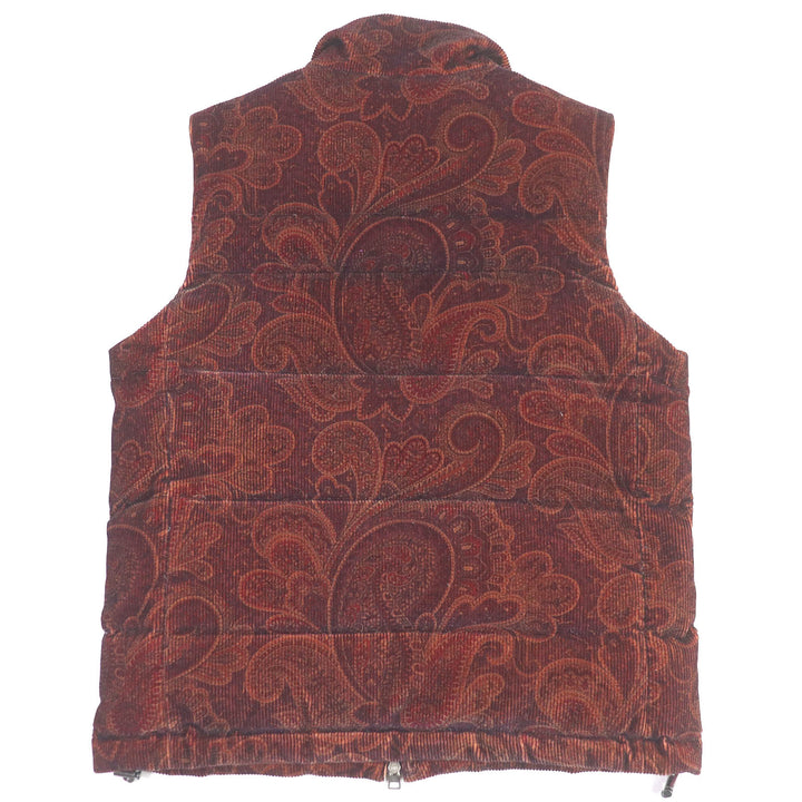 Excellent ETRO Down vest Paisley pattern corduroy Bordeaux series cotton mens XS