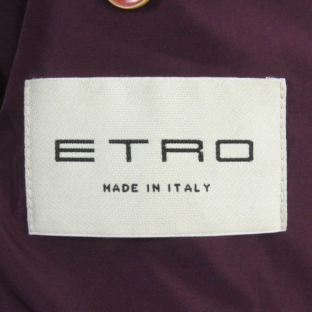 Excellent ETRO Down vest Paisley pattern corduroy Bordeaux series cotton mens XS