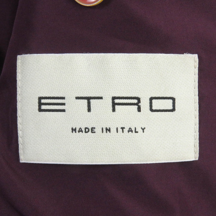 Excellent ETRO Down vest Paisley pattern corduroy Bordeaux series cotton mens XS