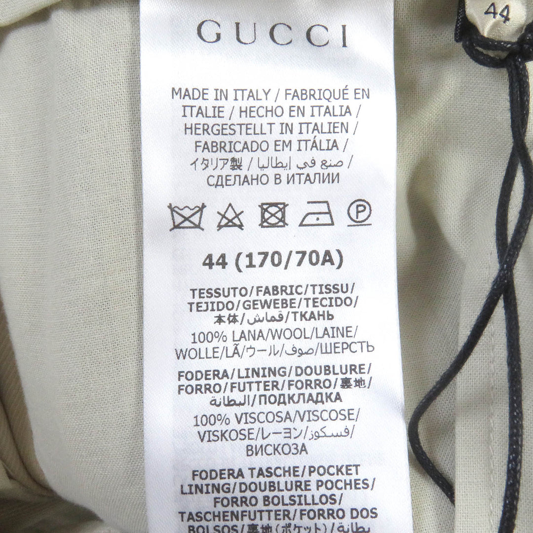 Pristine GUCCI Pants Check Pattern Wide Shorts Beige wool mens 44 710564
