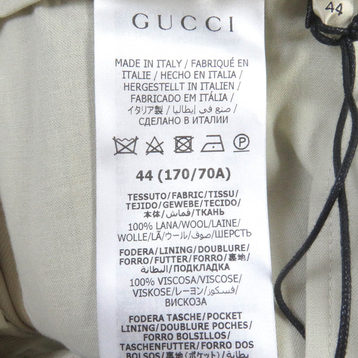 Pristine GUCCI Pants Check Pattern Wide Shorts Beige wool mens 44 710564