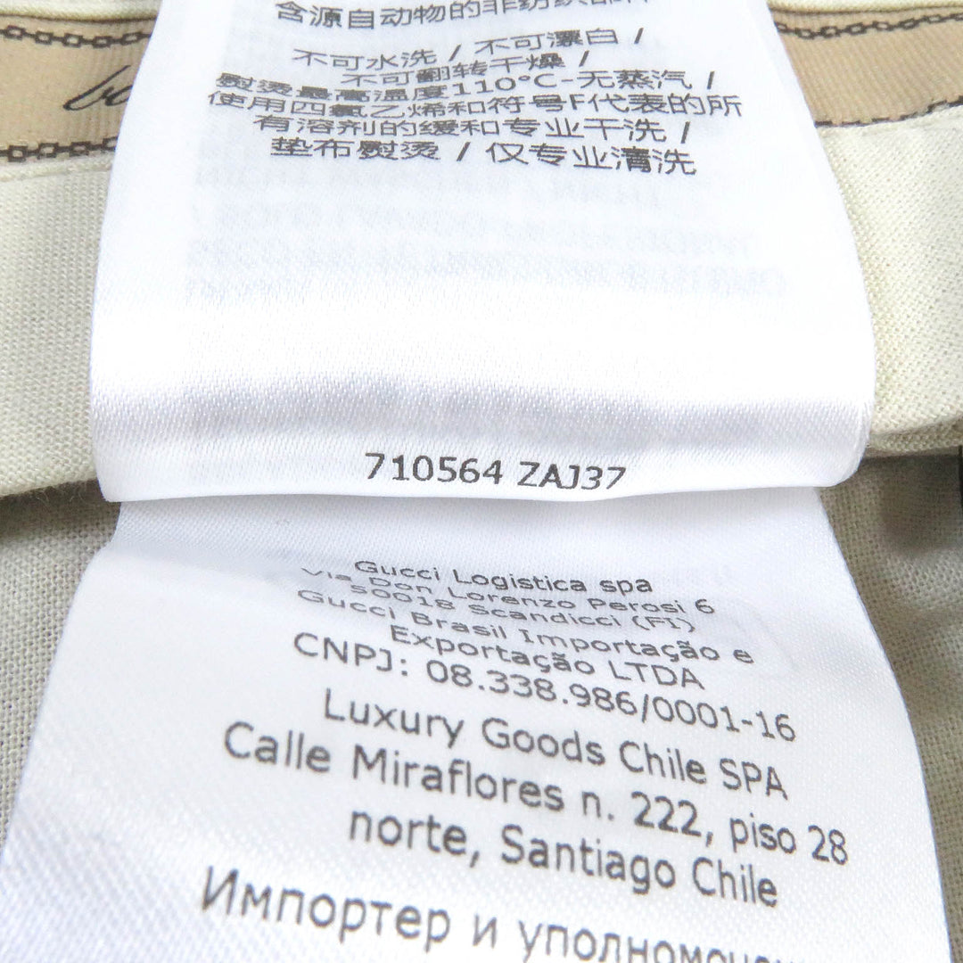 Pristine GUCCI Pants Check Pattern Wide Shorts Beige wool mens 44 710564