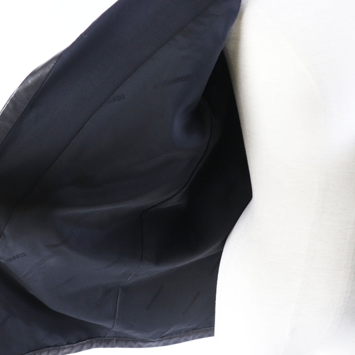 Excellent DSQUARED2 coat Leather details Zip design black wool Women 38