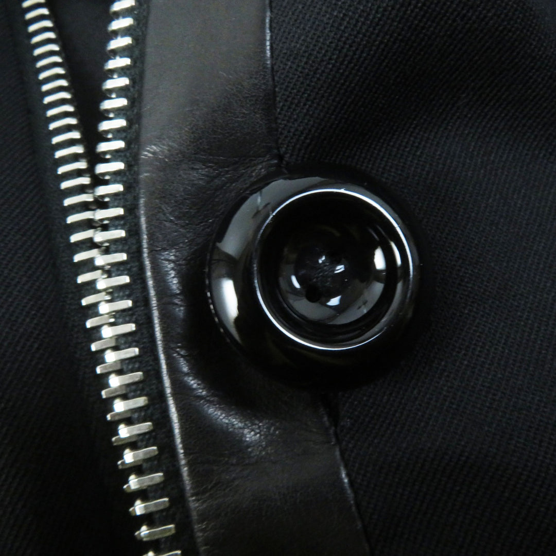 Excellent DSQUARED2 coat Leather details Zip design black wool Women 38