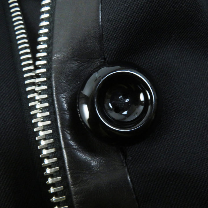 Excellent DSQUARED2 coat Leather details Zip design black wool Women 38